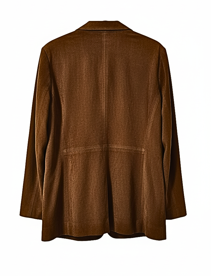 Oversized suede jacket back view